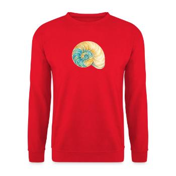 Water-coloured shell spiral - Unisex Sweatshirt - red - Front - Alina (178cm) & Michal (187cm)