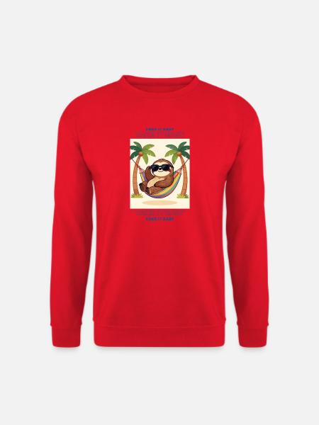 Südsee-Schlafsloth in Hängematte - Unisex Pullover - Rot