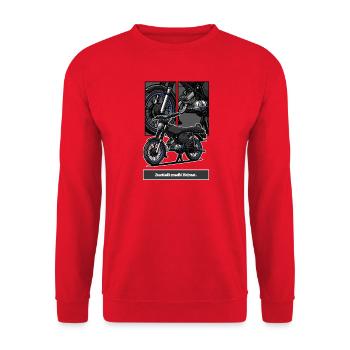S51 (blau) // Illustration - Unisex Pullover - Rot - Vorne - Alina (178cm) & Michal (187cm)
