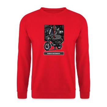 S51 (blau) // Illustration - Unisex Pullover - Rot - Vorne - Alina (178cm) & Michal (187cm)