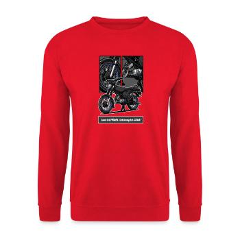 S51 (blau) // Illustration - Unisex Pullover - Rot - Vorne - Alina (178cm) & Michal (187cm)