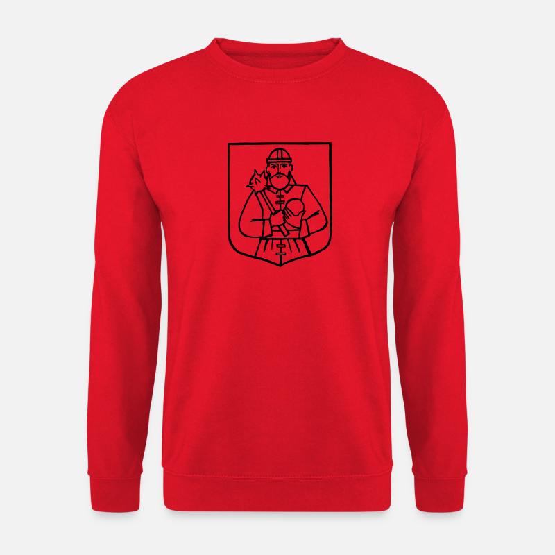 Wappen "Heldsdorf" in Siebenbürgen s/w - Unisex Pullover - Rot