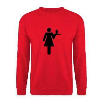 Kellnerin - Unisex Pullover - Rot - Vorne - Alina (178cm) & Michal (187cm)