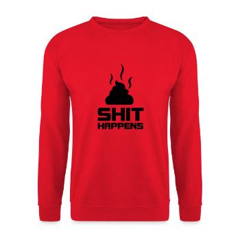 shit happens - Unisex Pullover - Rot - Vorne - Alina (178cm) & Michal (187cm)