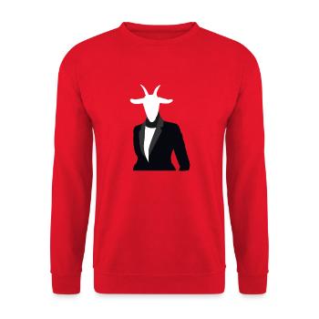 Goat boss with suit - Unisex Sweatshirt - red - Front - Alina (178cm) & Michal (187cm)