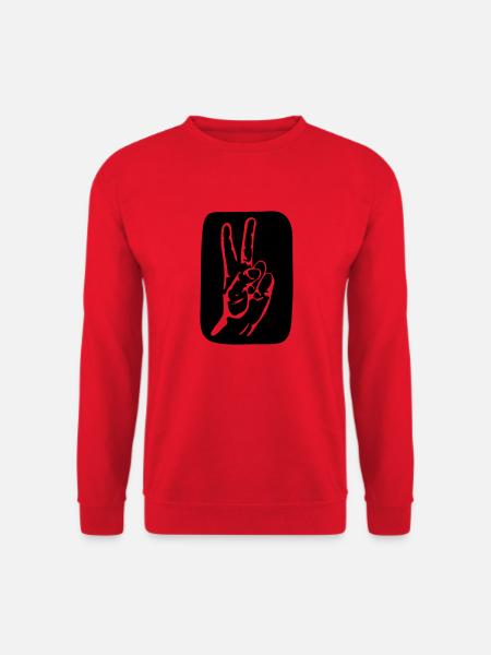 peace hand - Unisex Pullover - Rot