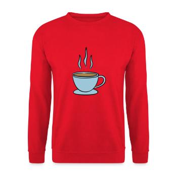 Kaffee - Unisex Pullover - Rot - Vorne - Alina (178cm) & Michal (187cm)