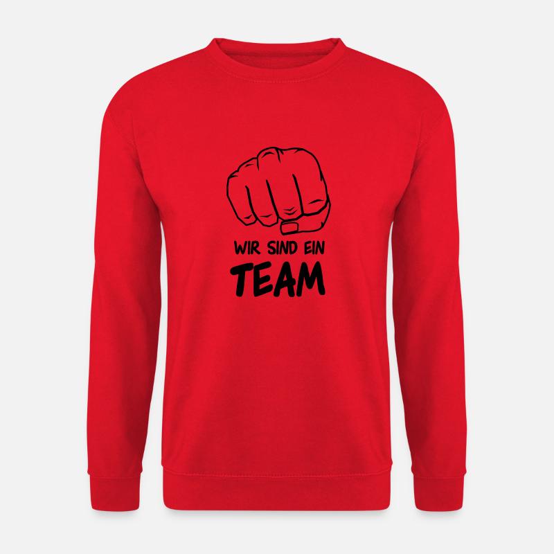 wir_sind_ein_team_001 - Unisex Pullover - Rot