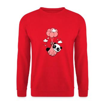 Panda cub in the clouds - Unisex Sweatshirt - red - Front - Alina (178cm) & Michal (187cm)