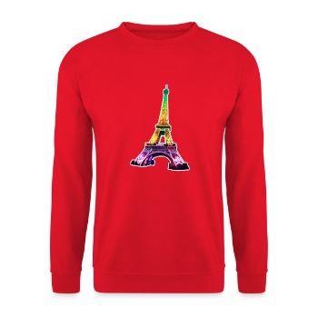 Eiffel tower #17 - Sweat-shirt Unisexe - rouge - Devant - Alina (178cm) & Michal (187cm)