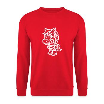 Zebra Comic - Unisex Sweatshirt - red - Front - Alina (178cm) & Michal (187cm)