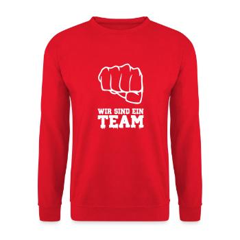 We are a team 1 - Unisex Sweatshirt - red - Front - Alina (178cm) & Michal (187cm)