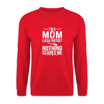 Entre famille et art des cils - Sweat-shirt Unisexe - rouge - Devant - Alina (178cm) & Michal (187cm)