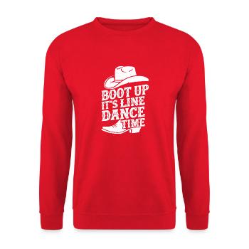 Cowboy-Style für Line Dance Fans - Unisex Pullover - Rot - Vorne - Alina (178cm) & Michal (187cm)