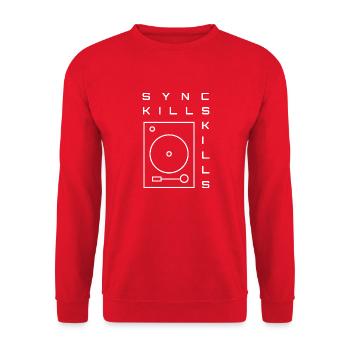 Sync kills skills - Sweat-shirt Unisexe - rouge - Devant - Alina (178cm) & Michal (187cm)