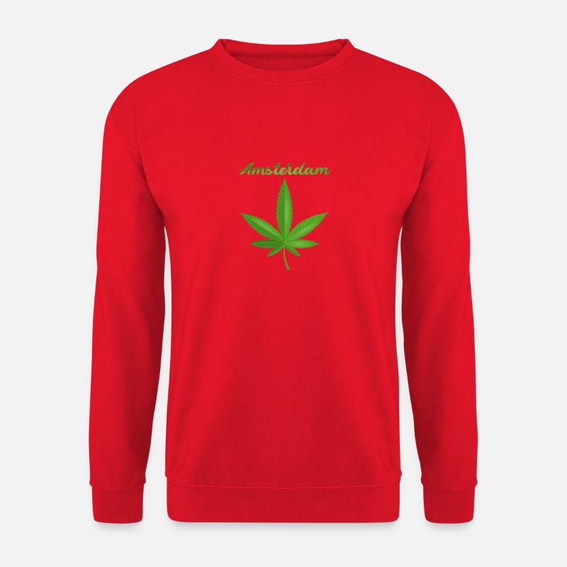 Amsterdam Weed Cannabis Leaf - Unisex Sweatshirt - red