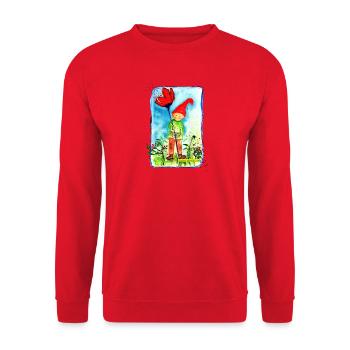 Zwerg - Unisex Pullover - Rot - Vorne - Alina (178cm) & Michal (187cm)