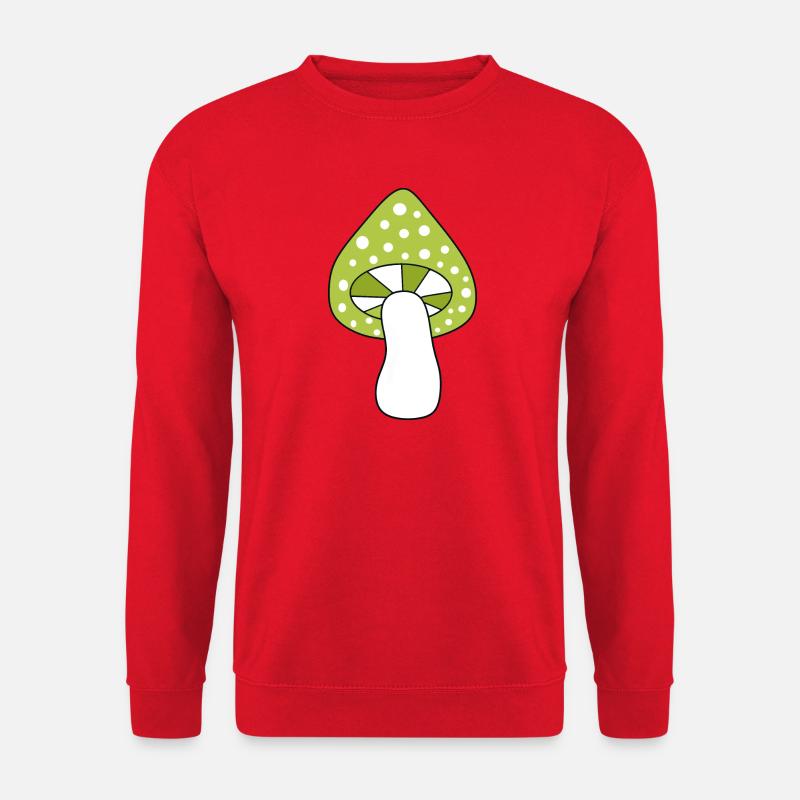 Mushroom green fly agaric pattern customizable - Unisex Sweatshirt - red