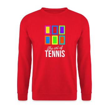 The Art of Tennis Court Pop Art Shirt - Unisex Sweatshirt - red - Front - Alina (178cm) & Michal (187cm)