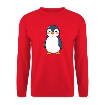 Pinguin - Unisex Pullover - Rot - Vorne - Alina (178cm) & Michal (187cm)