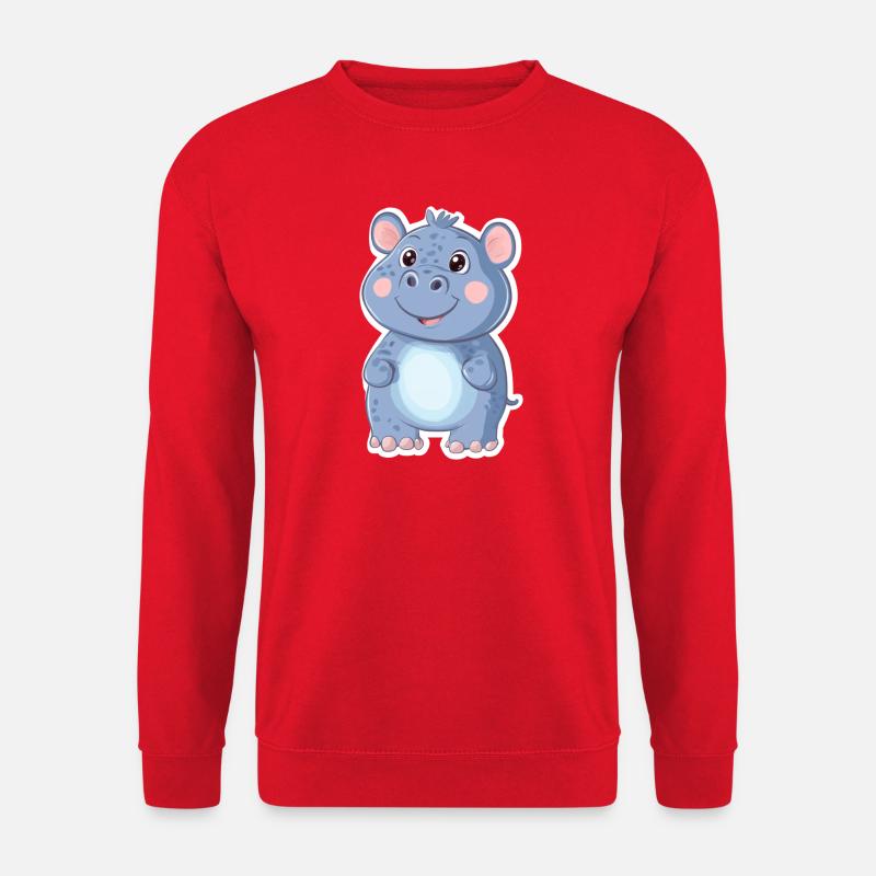 Nilpferd - Unisex Pullover - Rot