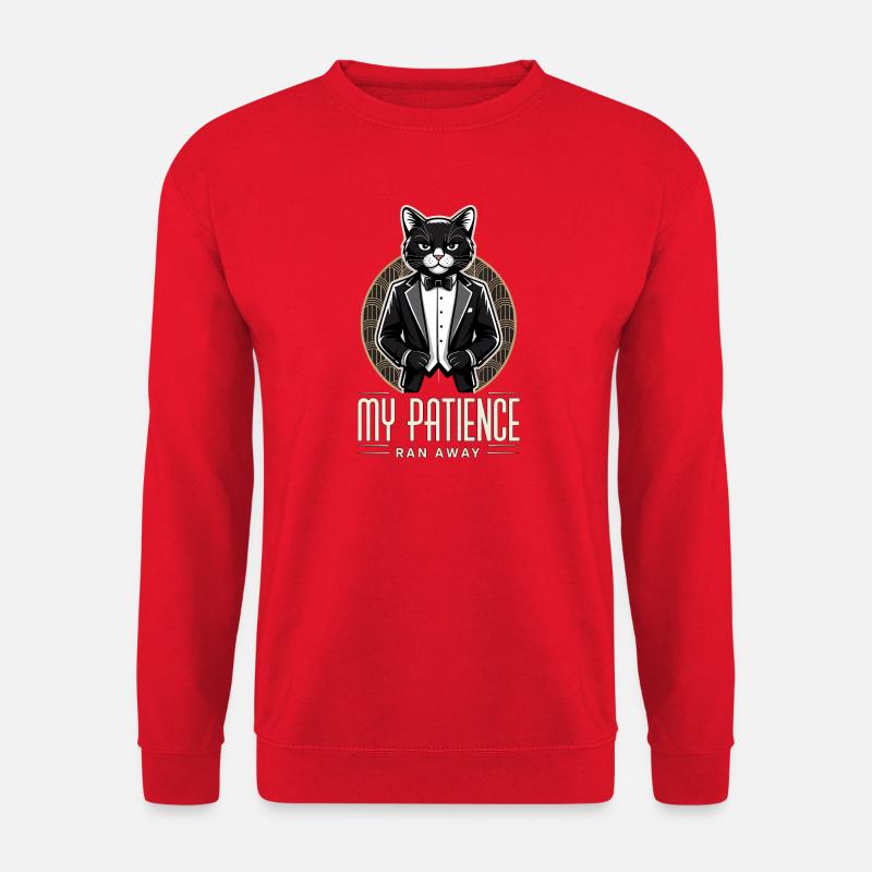 Geduld lief weg Katze - Unisex Pullover - Rot