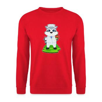 Waschbär Bräutigam Blumen Hochzeit - Unisex Pullover - Rot - Vorne - Alina (178cm) & Michal (187cm)