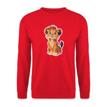 Lion - Sweat-shirt Unisexe - rouge - Devant - Alina (178cm) & Michal (187cm)