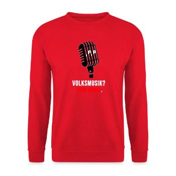 Volkmusik Nein Danke Mikro - Unisex Pullover - Rot - Vorne - Alina (178cm) & Michal (187cm)
