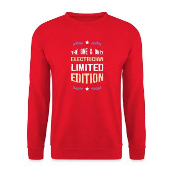 Electrician Limited Edition Lettering - Unisex Sweatshirt - red - Front - Alina (178cm) & Michal (187cm)