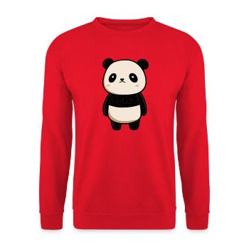 Panda-Zeichnung, süßer Panda, Baby-Panda - Unisex Pullover - Rot - Vorne - Alina (178cm) & Michal (187cm)