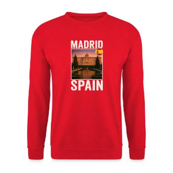 Madrid - Unisex Pullover - Rot - Vorne - Alina (178cm) & Michal (187cm)