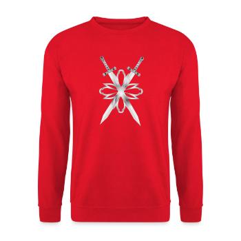 Deux épées ornées d’argent - Sweat-shirt Unisexe - rouge - Devant - Alina (178cm) & Michal (187cm)