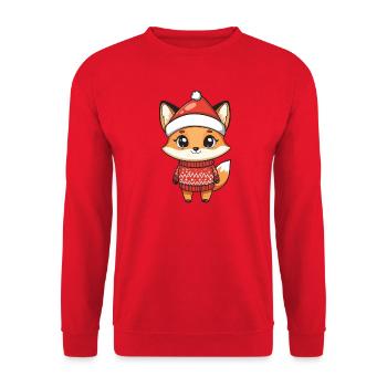 Fuchs Weihnachten Xmas - Unisex Pullover - Rot - Vorne - Alina (178cm) & Michal (187cm)