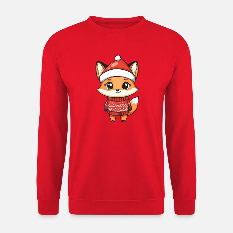 Fuchs Weihnachten Xmas - Unisex Pullover - Rot