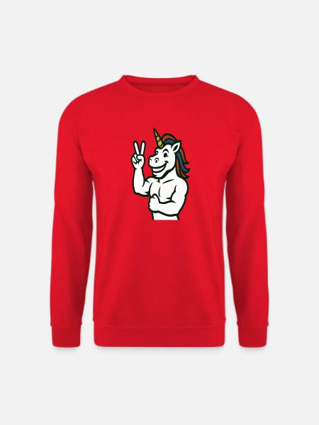 Einhorn-Friedenszeichen Illustration - Unisex Pullover - Rot