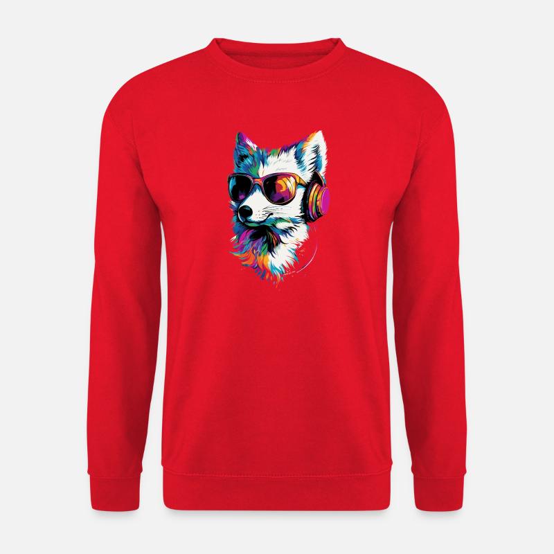Polarfuchs Schneefuchs Eisfuchs Süßer Weißer Fuchs - Unisex Pullover - Rot