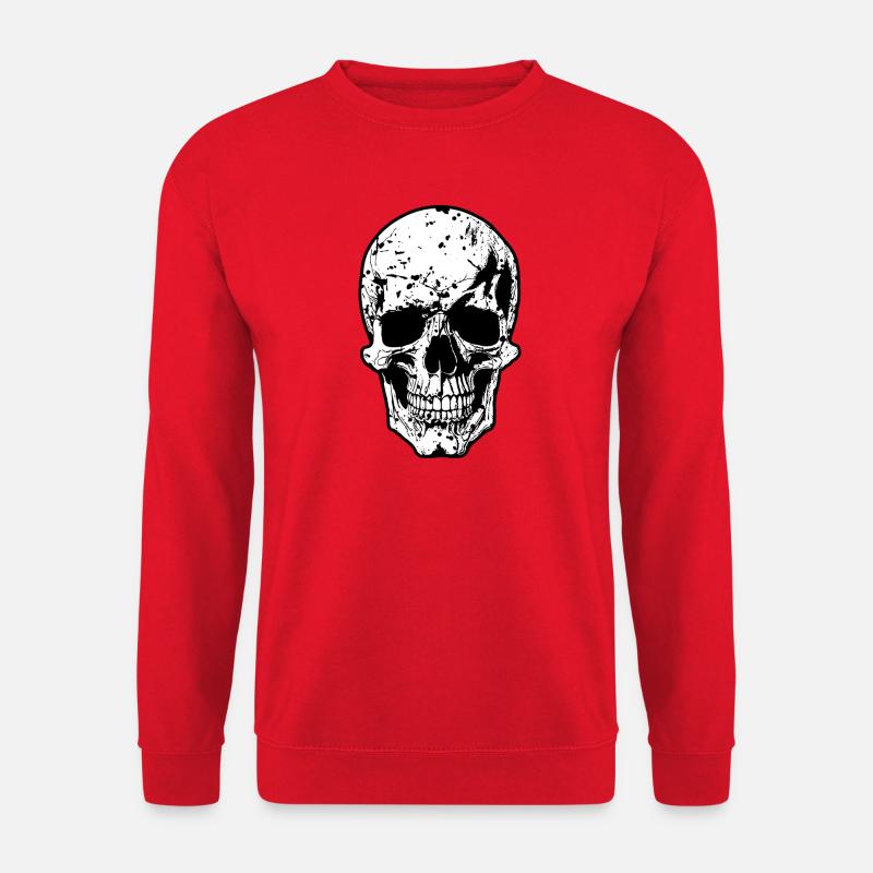 Schädel-Splatter Grunge Druck - Unisex Pullover - Rot