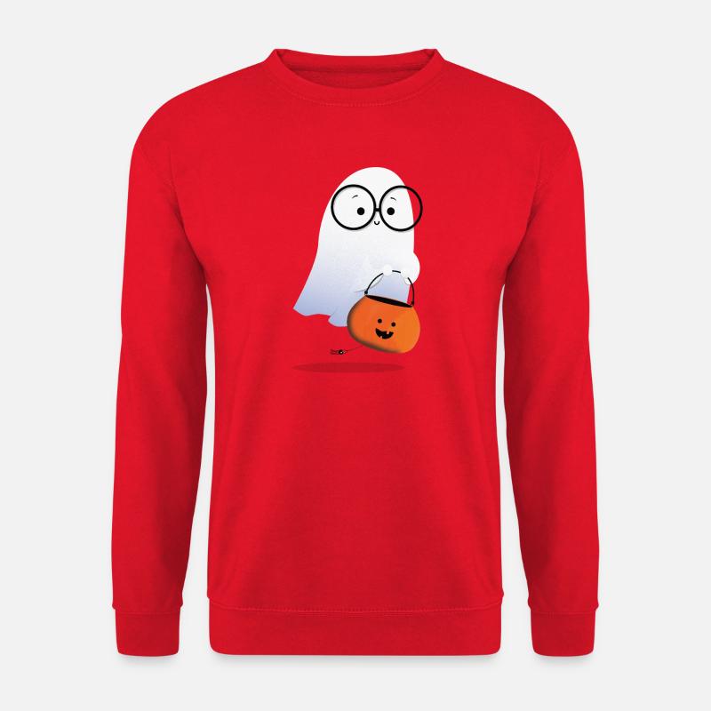 Geist mit Kürbiskorb - Unisex Pullover - Rot