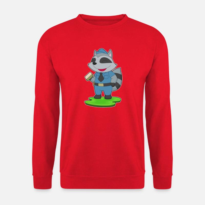 Waschbär Polizist Sandwich Polizei - Unisex Pullover - Rot