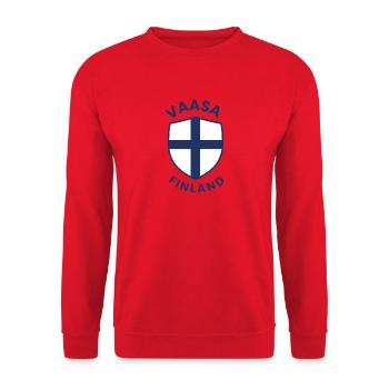 Bouclier finlandais de Vaasa Cimier nordique - Sweat-shirt Unisexe - rouge - Devant - Alina (178cm) & Michal (187cm)