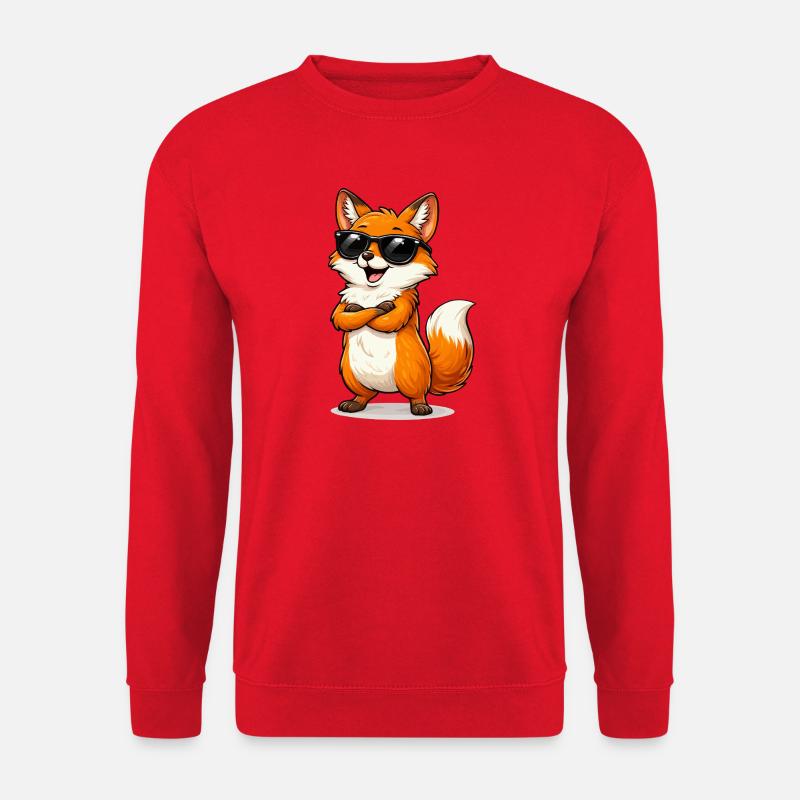 Cool fox with sunglasses - Unisex Sweatshirt - red