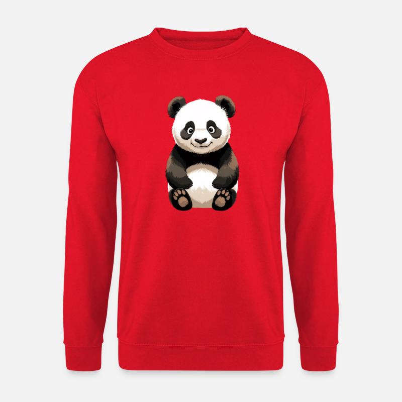 Kuschelpanda Cartoon – Niedlicher Panda - Unisex Pullover - Rot