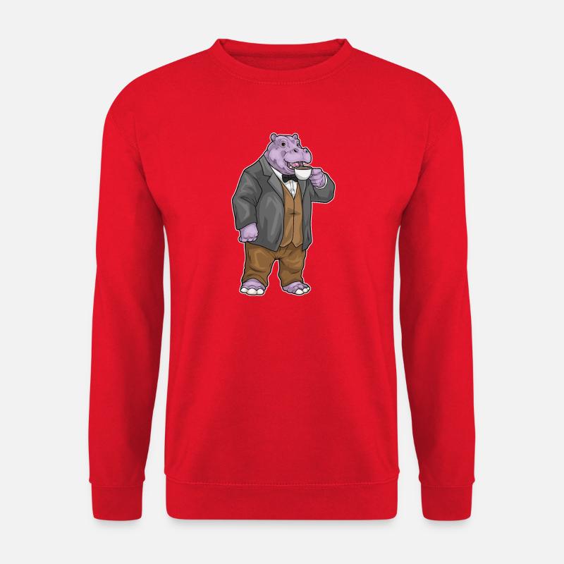 Hippo Coffee Mug - Unisex Sweatshirt - red