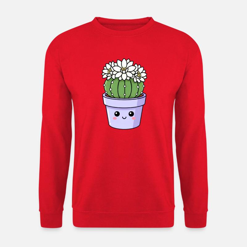 Kawaii-Kaktusblütentopf - Unisex Pullover - Rot