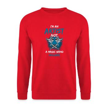 Tattoo Artist Not Magic Wand Holder Design - Unisex Pullover - Rot - Vorne - Alina (178cm) & Michal (187cm)