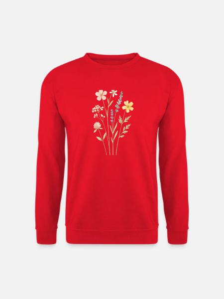 Aquarellwildblumenwiese - Unisex Pullover - Rot