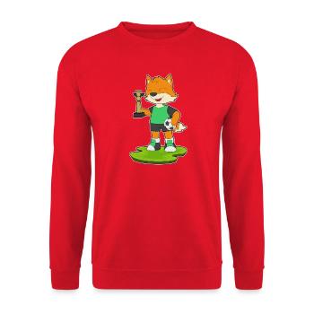 Fuchs Fußballspieler Fußball Sport - Unisex Pullover - Rot - Vorne - Alina (178cm) & Michal (187cm)