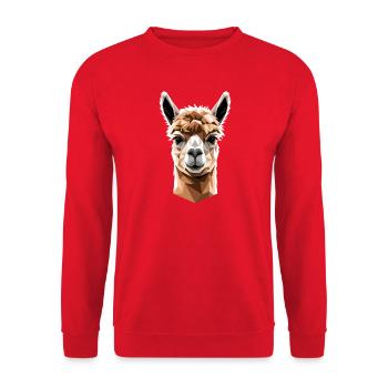 Alpaca Sweet Llama Farm Life Is Better With Alpacas - Unisex Sweatshirt - red - Front - Alina (178cm) & Michal (187cm)