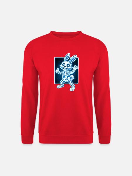 Squelette de lapin à rayons X Drôle de design d’Halloween - Sweat-shirt Unisexe - rouge